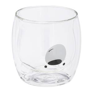 Doppelwandige Gläser "Bär" 3er Set Schwarz - Glas - 9 x 9 x 9 cm