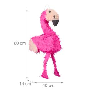 2 x Pinata Flamingo Schwarz - Pink - Papier - 40 x 80 x 14 cm