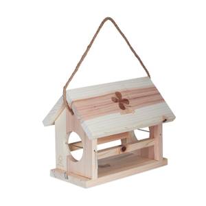 Vogelfutterhaus aus Naturholz Braun - Holzwerkstoff - Metall - Kunststoff - 31 x 24 x 20 cm