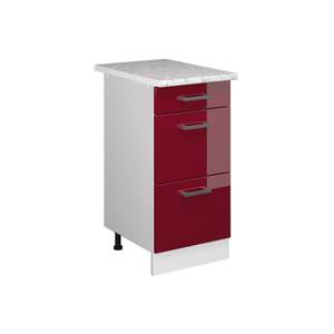 Küchenunterschrank R-Line 37734 Hochglanz Bordeaux - Weiß - 40 x 81 x 46 cm