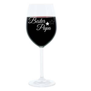 Gravur-Weinglas Bester Papa Glas - 9 x 23 x 9 cm