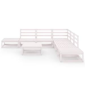 Salon de jardin (lot de 8) 3009920-1 Blanc - Bois massif - Bois/Imitation - 70 x 30 x 70 cm