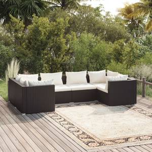 Garten-Lounge-Set (6-teilig) 3013633-19 Schwarz - Creme - Weiß