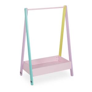 Penderie avec rangement pour les enfants Rose foncé - Turquoise - Jaune - Bois manufacturé - 65 x 99 x 42 cm