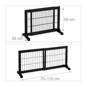 Ausziehbares Absperrgitter in Schwarz Schwarz - Holzwerkstoff - Metall - 108 x 56 x 32 cm