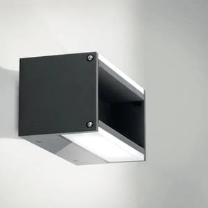 Wandleuchte TWIN Grau - Metall - Kunststoff - 10 x 10 x 10 cm