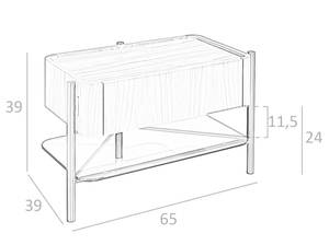 Nachttisch in Walnussholz furniert Braun - Holzwerkstoff - 65 x 39 x 39 cm