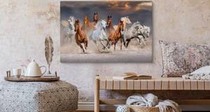 Image Sur Toile Chevaux au Galop Désert 30 x 20 x 20 cm