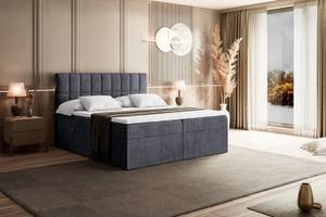 Boxspringbett MIAMI Steingrau - Breite: 160 cm - H4