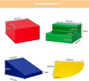 4TLG. Schaumstoffbausteine Rot - Kunstleder - 46 x 25 x 46 cm