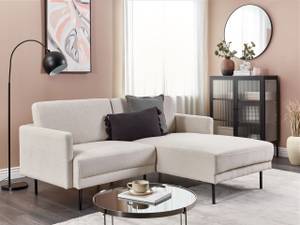 Ecksofa BREDA Beige - Schwarz - Creme - 192 x 85 x 155 cm