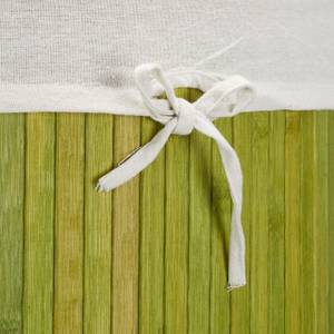 2 x Eckwäschekorb Bambus grün Grün - Weiß
