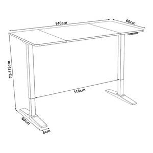 Bureau électrique Kento Noir - Largeur : 140 cm