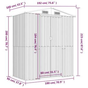 Abri de jardin 3014781-1 Anthracite - 192 x 108 cm