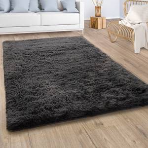 Hochflor-Teppich Silky 591 Anthrazit - 160 x 160 cm