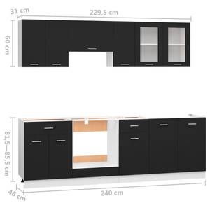 Küchenschrank-Set 3005215 (8-teilig) Schwarz