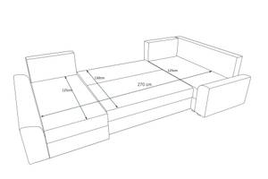 Ecksofa DENVI-LONG Schwarz - Rot - Ecke davorstehend rechts