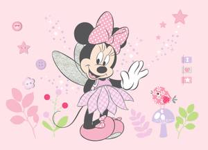 affiche Minnie Mouse Rose foncé - Fibres naturelles - Textile - 160 x 110 x 110 cm