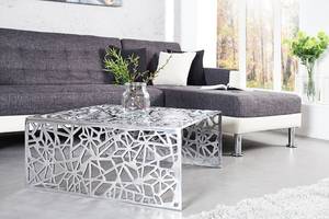 Couchtisch ABSTRACT Silber - Metall - 60 x 32 x 60 cm
