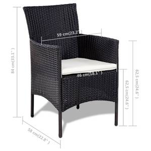 Garten-Lounge-Set (4-teilig) 3002315 Weiß - Metall - Polyrattan - 40 x 36 x 60 cm