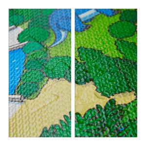 Tapis de jeu dinosaure Bleu - Marron - Vert - Matière plastique - 31 x 1 x 31 cm