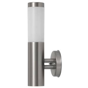 Wandlampe INOX TORCH Grau - Silber - Weiß - Metall - Textil - 7 x 38 x 14 cm