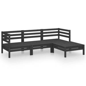 Mobilier de jardin Noir - Bois massif - Bois/Imitation - 64 x 29 x 64 cm