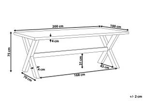 Table de salle à manger OLBIA Marron - Blanc - Pierre - 200 x 75 x 100 cm