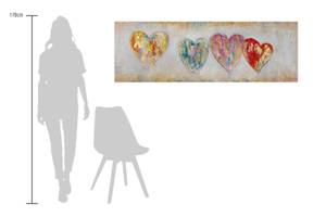 Acrylbild handgemalt Color My Heart Beige - Massivholz - Textil - 150 x 50 x 4 cm