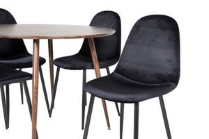 Essgruppe Plaza 28 (5-teilig) Schwarz - Massivholz - 100 x 75 x 100 cm