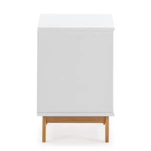 Table Chevet Miranda 2 tiroir Blanc Blanc - Bois massif - Bois/Imitation - 43 x 52 x 35 cm