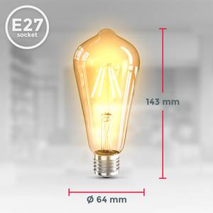 E27-LED Leuchtmittel ST64 4W 2er-Set 6 x 6 cm