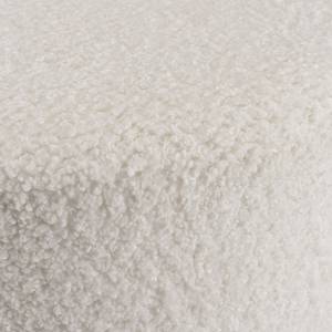 Pouf rond tissu bouclette blanc Blanc - Textile - 54 x 35 x 54 cm