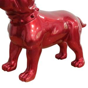 Statue chien rouge laqué H48 cm - SILVA Rouge - Porcelaine - 60 x 48 x 25 cm