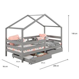 Lit cabane ENA 90x200 cm Gris