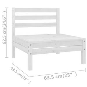 Ensemble de salon de jardin Blanc - Bois massif - Bois/Imitation - 64 x 29 x 64 cm