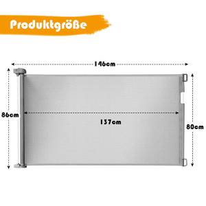 150CM Ausziehbares Türschutzgitter Grau - Textil - 11 x 86 x 146 cm