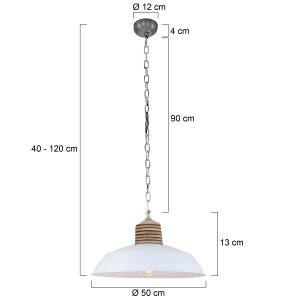 Suspension Samso Acier / Pin - 1 ampoule - Blanc