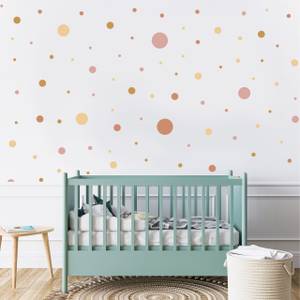 Autocollant Set Pour Enfants Points Pois Beige - Rose vieilli - Orange