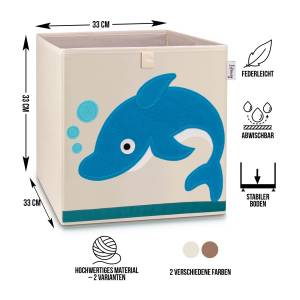 Lifeney Aufbewahrungsbox Delfin Motiv Kunststoff - 35 x 34 x 5 cm