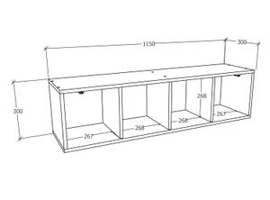 Wandregal Arila Grau - Holzwerkstoff - 115 x 30 x 30 cm