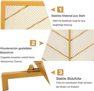 Kaminschutzgitter, Funkenschutz Metall Gold - Metall - 22 x 80 x 99 cm