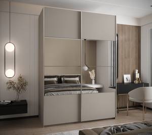 SCHWEBETÜRENSCHRANK LUX Beige - Silber - Breite: 180 cm