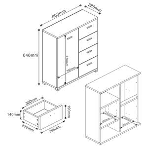 Buffet haut Döbritz Imitation chêne