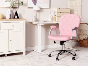 Chaise de bureau PRINCESS Noir - Rose foncé - Argenté - Hauteur : 93 cm