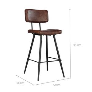 Tabouret de bar Texas (Lot de 2) Marron foncé