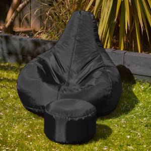 Recliner Gaming Sitzsack + Hocker Schwarz