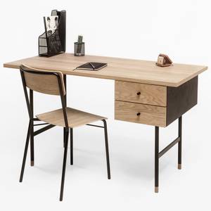 Table de bureau Jugend Marron - En partie en bois massif - 130 x 75 x 65 cm