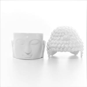 Mug Bouddha avec couvercle Blanc - Porcelaine - 11 x 13 x 12 cm