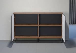 Sideboard Montez 2 Grau - Holz teilmassiv - 123 x 76 x 40 cm